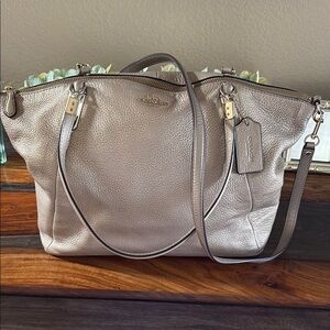 Coach Metallic Leather Tote Bag